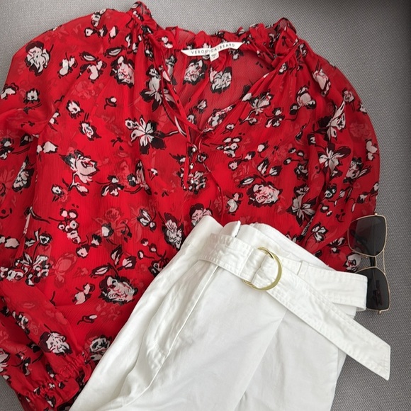 VERONICA BEARD Floral Silk Top, Size 6 - Picture 15 of 16